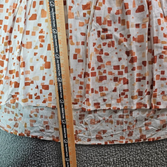 NEW Savanna Jane Top‎ Blouse Women 1X Embroidered Long Sleeve White Red Brown - Picture 7 of 8